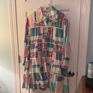 Simply Southern Dress in Pink, Teal, Cream